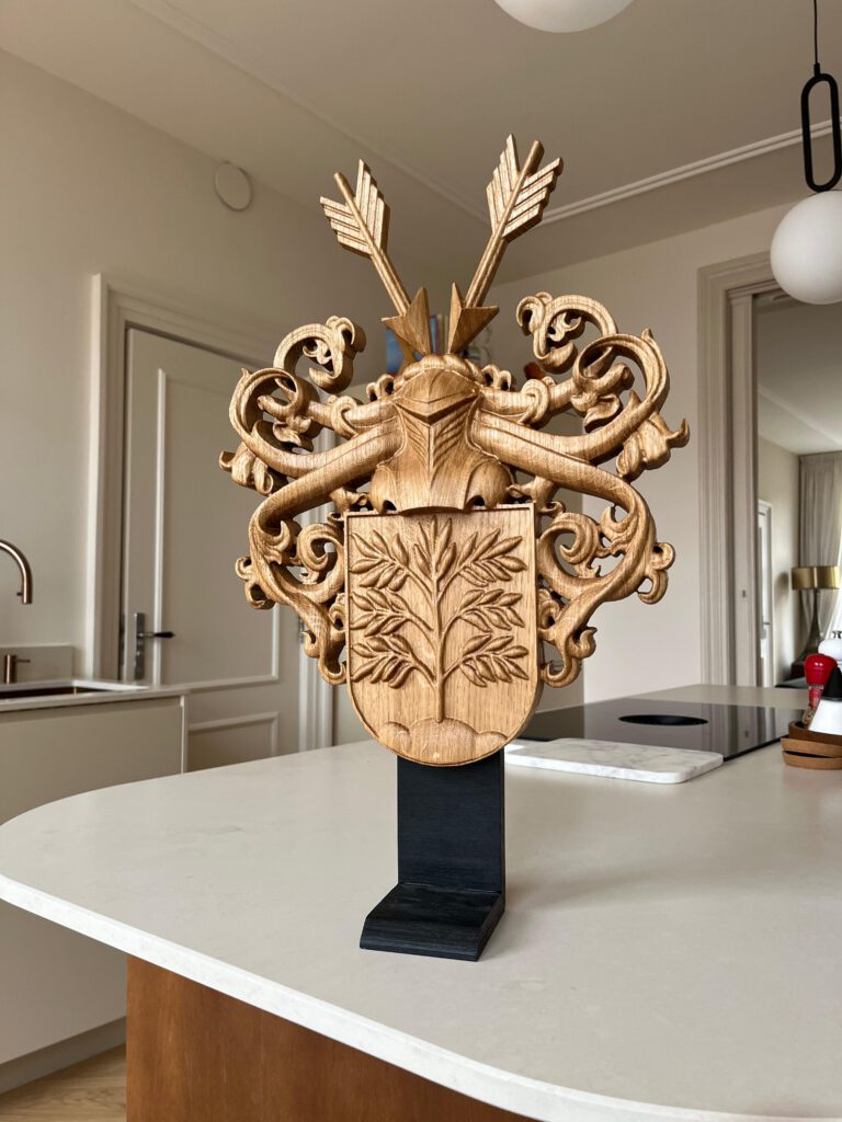 OVB WOOD Coat of arms - wood - woodcarving - private client UK