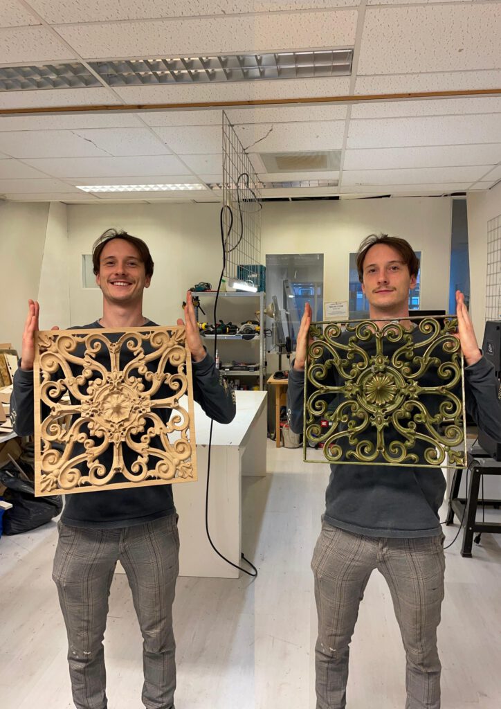 OVB WOOD restauration of a panel inside a churge scaled
