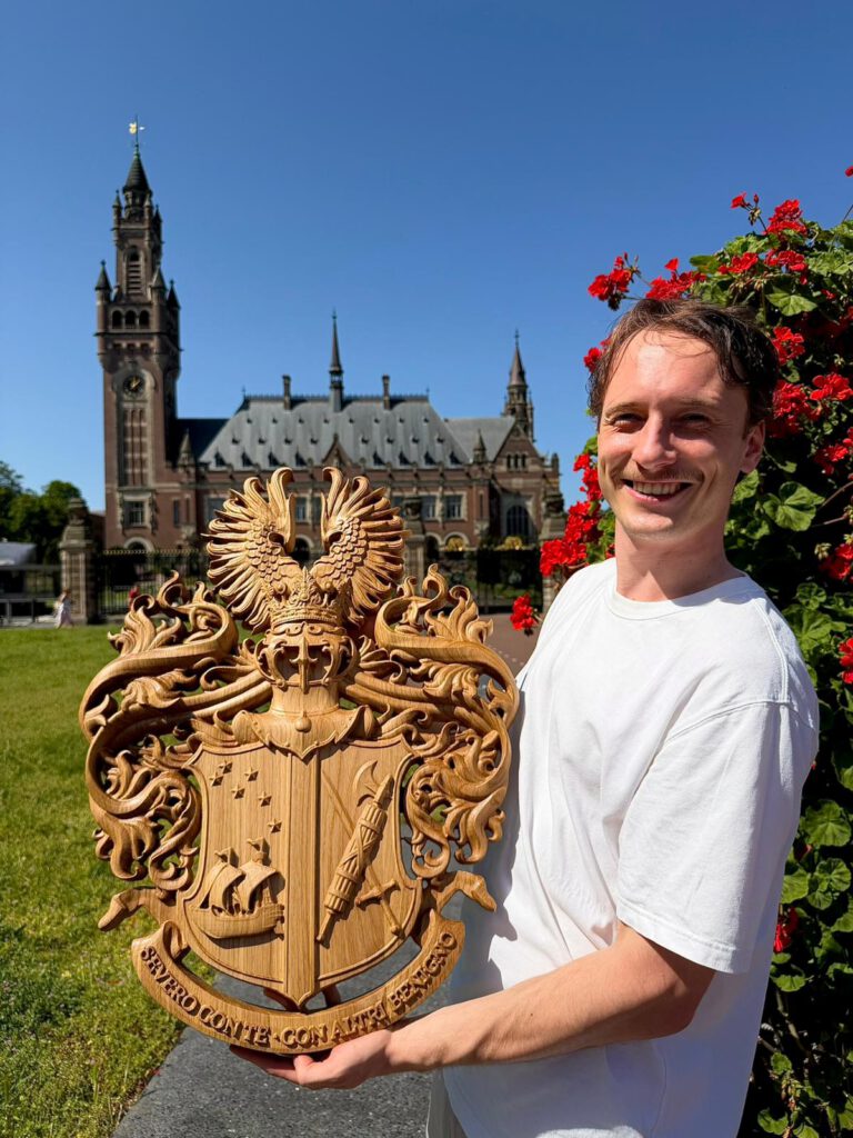 Wooden coat of arms - woodcarving family crest