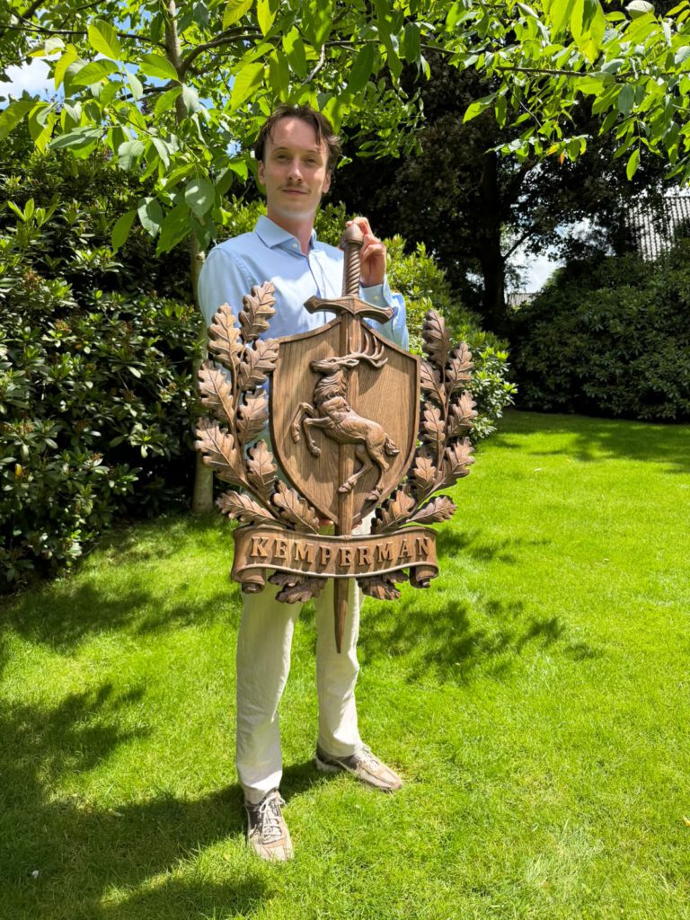 Wooden coat of arms - woodcarving family crest
